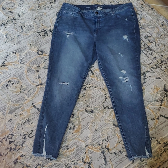SOLD!!! LANE BRYANT Distressed Skinny Jeans - Picture 1 of 9